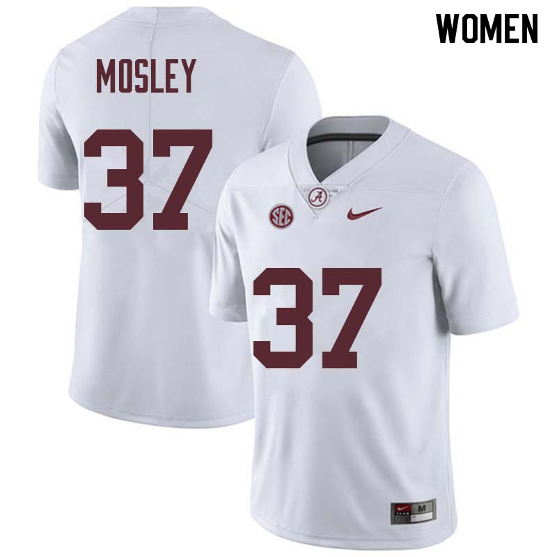 Alabama Crimson Tide Women's Donavan Mosley #37 White NCAA Nike Authentic Stitched College Football Jersey BA16H62EE